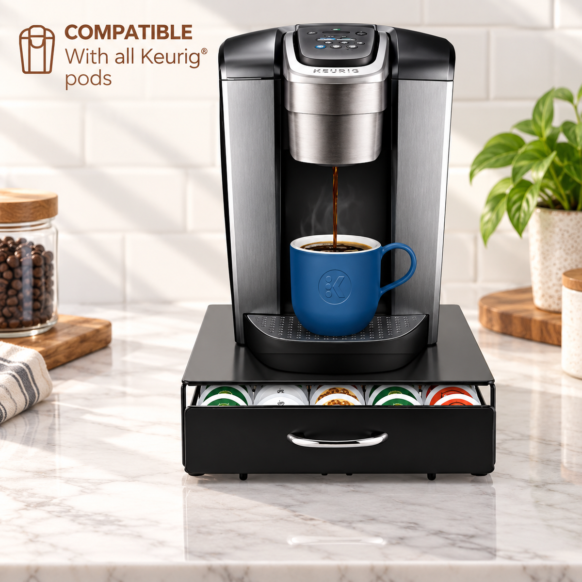 Under Brewer Coffee Pod Storage Drawer