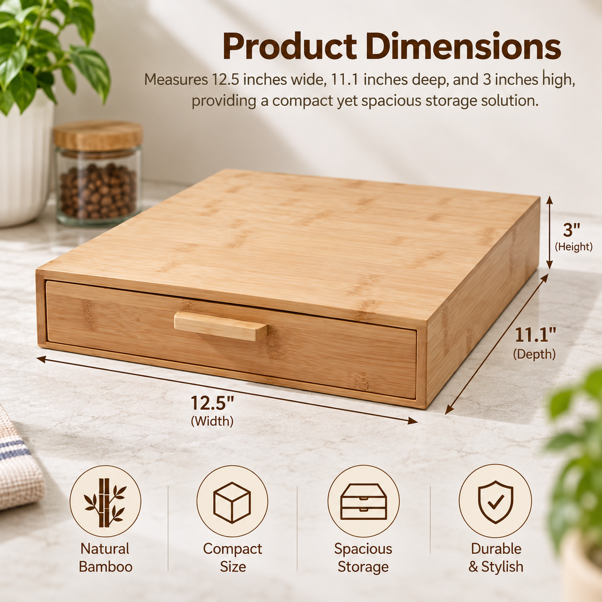 Bamboo Coffee Pod Storage Organizer