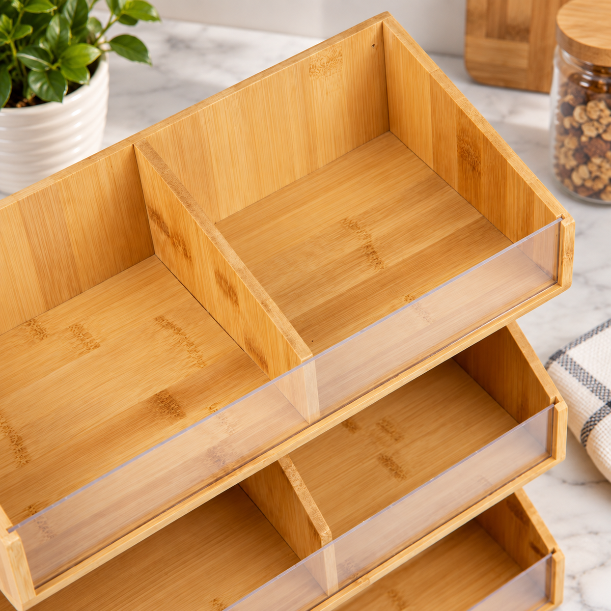 3-Tier Bamboo Coffee Station Organizer