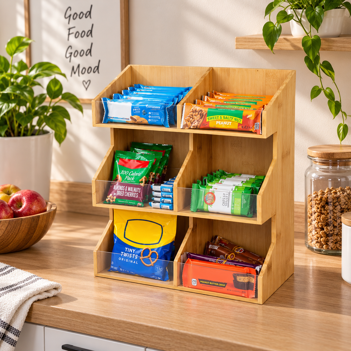 3-Tier Bamboo Coffee Station Organizer