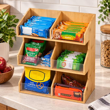 3-Tier Bamboo Coffee Station Organizer