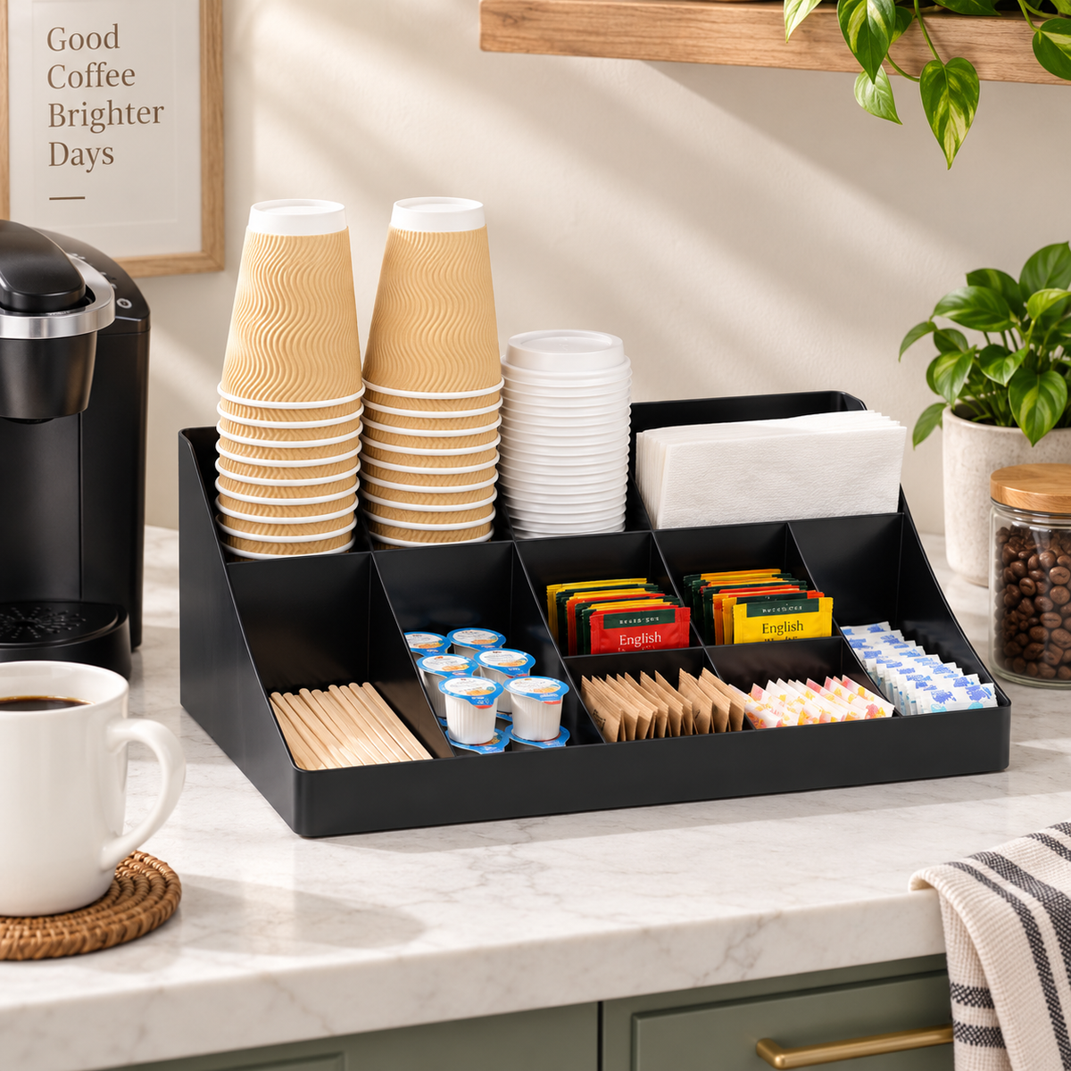 2-Tier Cup & Condiment Organizer