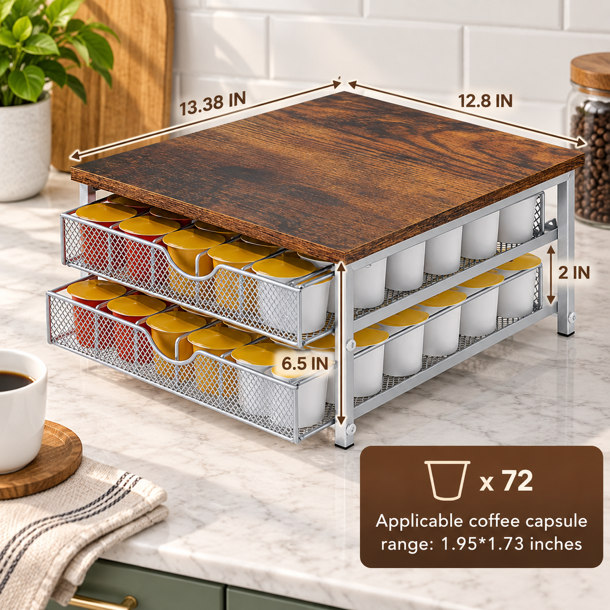 2-Tier Coffee Pod Storage Organizer